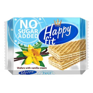 Happy fit - wafle z kremem waniliowym bez dodatku cukru